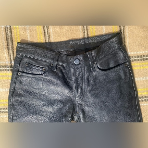 First Classics Classic Leather Gear Black Straight Fit Leather Pants - Picture 4 of 6